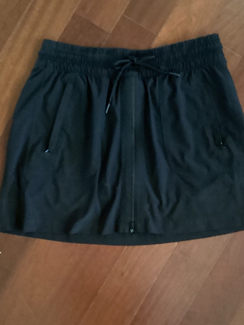 Athleta Black Skort with Zipper Front